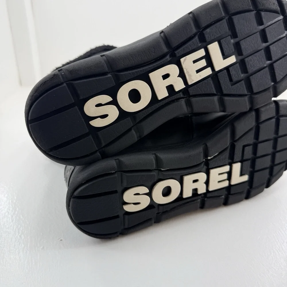 Sorel Explorer Carnival Womens 9.5 Black Waterproof Winter Snow Boots NL3040-010